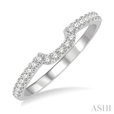 1/6 Ctw U-Shape Center Round Cut Diamond Wedding Band in 14K White Gold