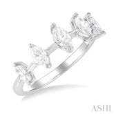 3/4 Ctw Marquise Cut Diamond Half Eternity 5-Stone Fashion Band in 14K White Gold