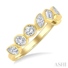 1 Ctw Bezel Set Mixed Diamond Cut Fashion Band in 14K Yellow Gold 1 Ctw Bezel Set Mixed Diamond Cut Fashion Band in 14K Yellow Gold