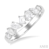 3/4 Ctw Mixed Cut Diamond Fashion Band in 14K White Gold