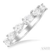 1 Ctw East-West Pear Shape Diamond Fashion Band in 14K White Gold