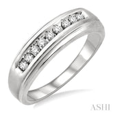 1/6 Ctw Round Diamond Men's Ring in 14K White Gold