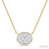 1/3 Ctw Oval Shape Lovebright Diamond Pendant With Chain in 14K Yellow and White Gold