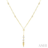 1/2 Ctw Paperclip Bezel Set Round Cut Diamond Station Necklace in 14K Yellow Gold