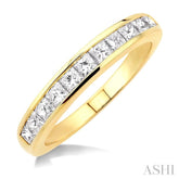 1/2 Ctw Princess Cut Diamond Wedding Band in 14K Yellow Gold