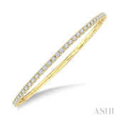 3 Ctw Round Cut Diamond Fullway Straight Flex Bangle in 14K Yellow Gold