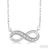 1/6 Ctw Round Cut Diamond Infinity Petite Pendant in 14K White Gold with Chain