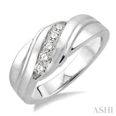 1/20 Ctw Round Cut Diamond Men's Ring in Sterling Silver