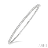 1/2 Ctw Slim Round Cut Diamond Bangle in 14K White Gold