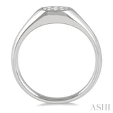 1/8 Ctw Oval Shape Lovebright Diamond Ring in 14K White Gold