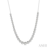 2 Ctw Round Cut Diamond Illusion Necklace in 14K White Gold