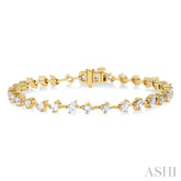 3 1/2 Ctw Mixed Shape Fusion Diamond Fashion Bracelet in 14K Yellow Gold