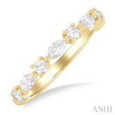 5/8 Ctw Scatter East-West Set Marquise and Round Cut Diamond Fashion Band in 14K Yellow Gold
