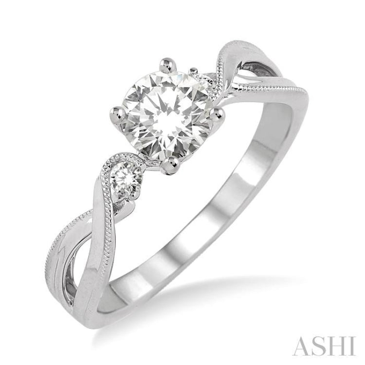 1/20 Ctw Diamond Semi-Mount Engagement Ring in 14K White Gold
