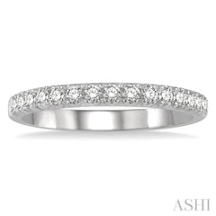 1/3 Ctw 15Stones Round Cut Diamond Wedding Band in 14K White Gold