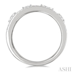5/8 Ctw Mixed Shape Cut Diamond Fashion Wide Band in 14K White Gold