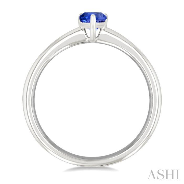 6x4 MM Pear Shape Tanzanite Precious Solitaire Ring in 14K White Gold