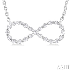 1/8 Ctw Petite Infinity Round Cut Diamond Fashion Pendant With Chain in Sterling Silver