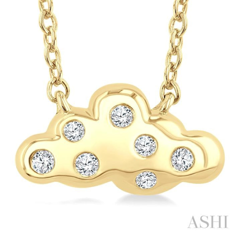 1/20 Ctw Cloud Single Cut Diamond Petite Fashion Pendant With Chain in 10K Yellow Gold