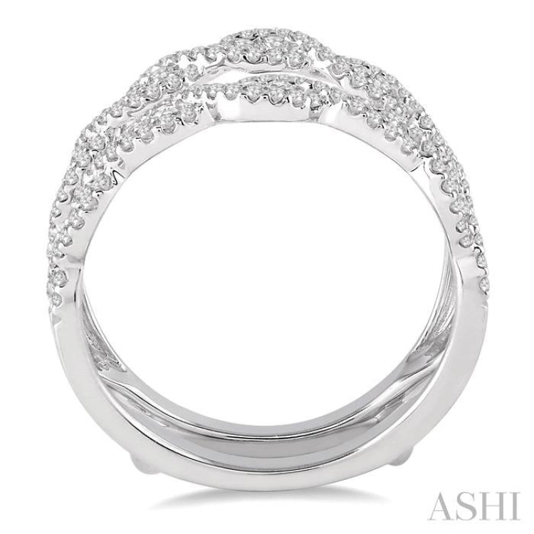 3/4 Ctw Round Cut Diamond Insert Ring in 14K White Gold