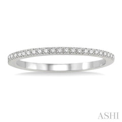1/10 Ctw Round Cut Diamond Wedding Band in 14K White Gold