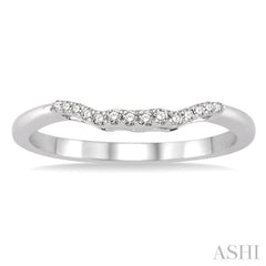 1/10 Ctw Round Cut Diamond Wedding Band in 14K White Gold