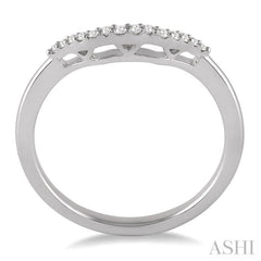1/10 Ctw Round Cut Diamond Wedding Band in 14K White Gold