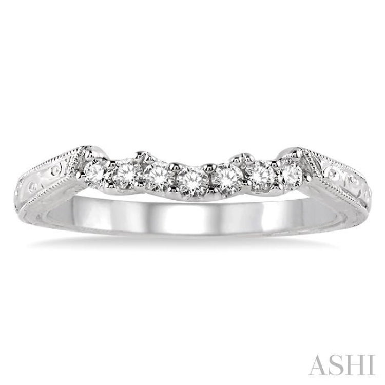 1/5 Ctw Round Cut Diamond Wedding Band in 14K White Gold