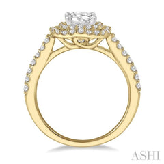 1/4 Ctw Round Cut Semi-Mount Diamond Engagement Ring in 14K Yellow and White Gold