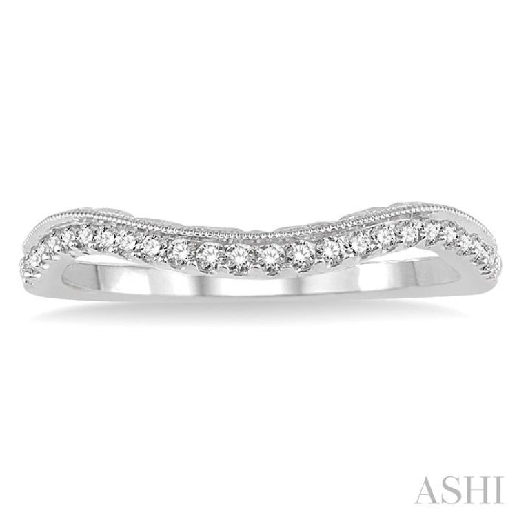 1/5 Ctw Round Cut Diamond Wedding Band in 14K White Gold