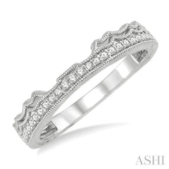 1/6 Ctw Round Cut Diamond Wedding Band in 14K White Gold