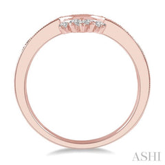 1/5 Ctw Crown Arch Round Cut Diamond Wedding Band in 14K Rose Gold