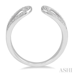 1/6 Ctw Horseshoe Style Open-End Round Cut Diamond Ladies Ring in 10K White Gold