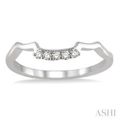 1/10 Ctw Round Cut Diamond Wedding Band in 14K White Gold