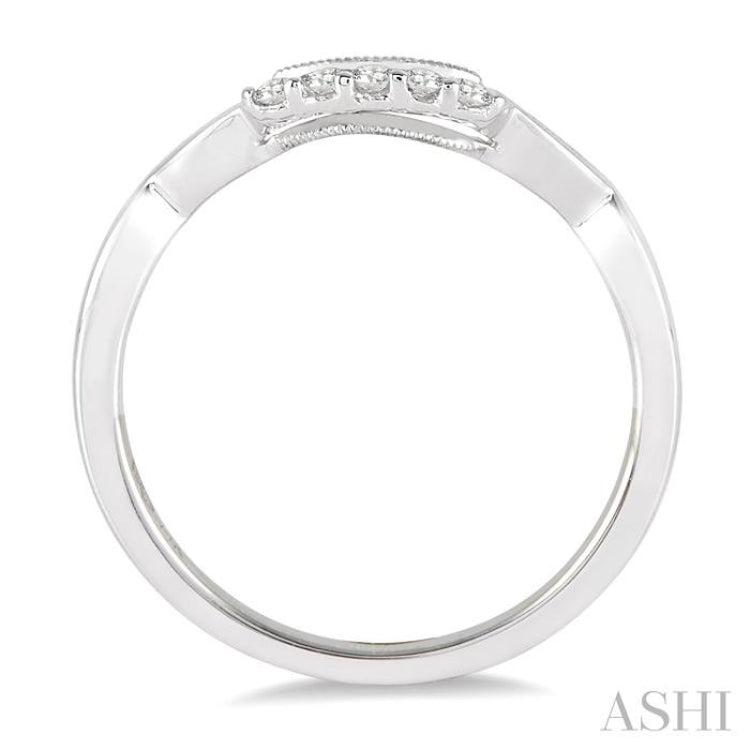 1/10 Ctw Round Cut Diamond Wedding Band in 14K White Gold