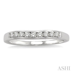 1/3 Ctw Round Diamond Matching Wedding Band in 14K White Gold