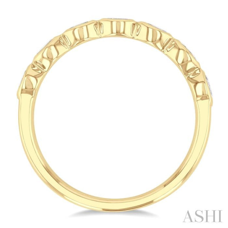 3/4 Ctw East-West Set Oval Cut Bezel Diamond Stackable Fashion Band in 14K Yellow Gold