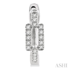 1/5 Ctw Petite Paperclip Round Cut Diamond Fashion Huggies in 10K White Gold