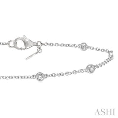 1/4 Ctw Circular Mount Round Cut Diamond Station Bracelet in 14K White Gold
