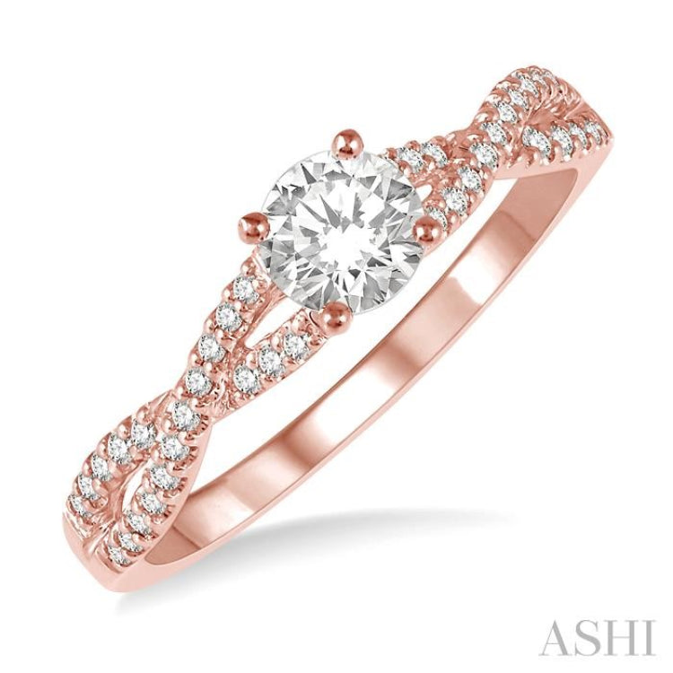 1/6 Ctw Diamond Semi-mount Engagement Ring in 14K Rose Gold