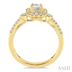 1/4 Ctw Diamond Semi-mount Engagement Ring in 14K Yellow Gold