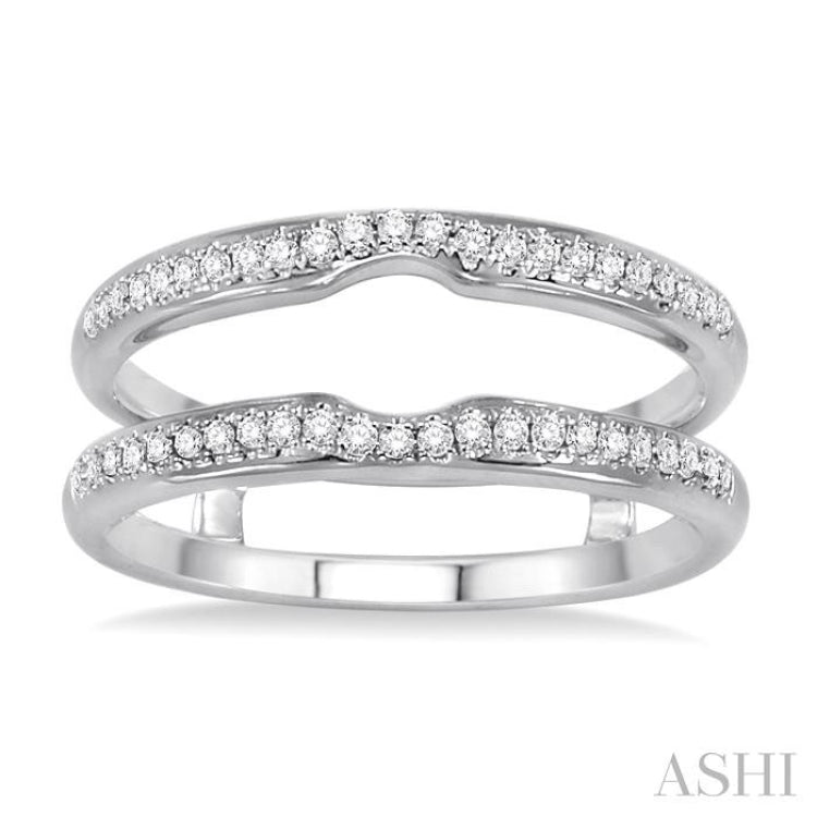 1/5 Ctw Round Cut Diamond Insert Ring in 14K White Gold