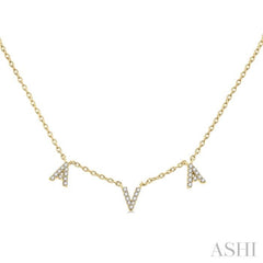 1/10 Ctw 'AVA' Space Name Diamond Necklace in 10K Yellow Gold
