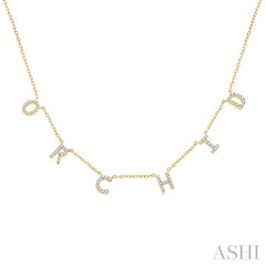 1/5 Ctw 'ORCHID' Space Name Diamond Necklace in 10K Yellow Gold