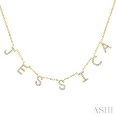 1/4 Ctw 'JESSICA' Space Name Diamond Necklace in 10K Yellow Gold