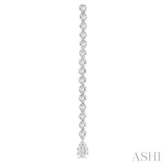 1 1/4 Ctw Lovebright Pear Shape Dangle Tip Round Cut Diamond Fashion Long Earrings in 14K White Gold