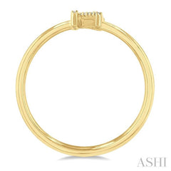 1/20 Ctw Initial 'K' Round Cut Diamond Fashion Ring in 10K Yellow Gold