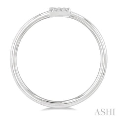 1/20 Ctw Initial 'E' Round Cut Diamond Fashion Ring in 10K White Gold