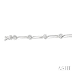 1 1/5 Ctw Lovebright Round Cut Diamond Paperclip Link Bracelet in 14K White Gold