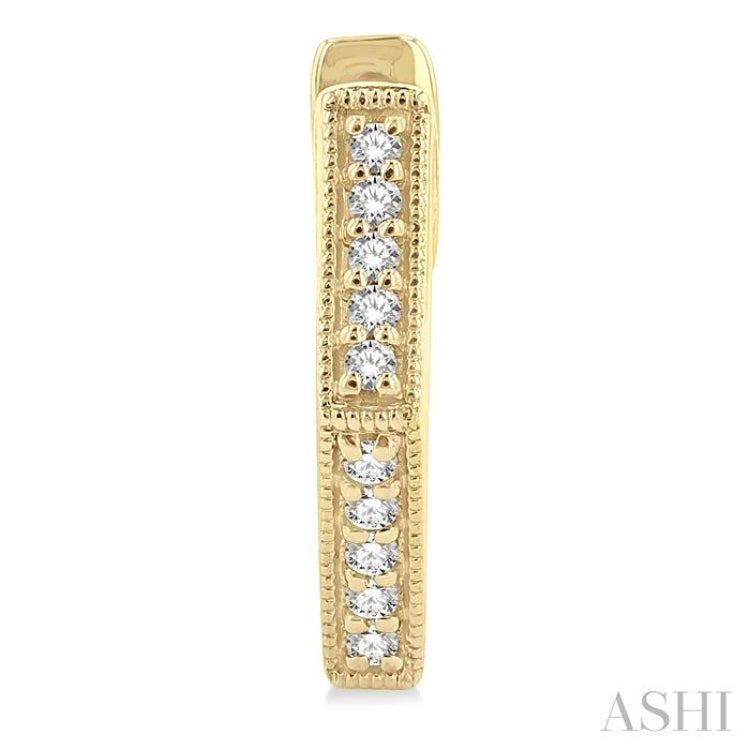 1/8 Ctw Petite Hexagon Round Cut Diamond Fashion Huggies in 10K Yellow Gold